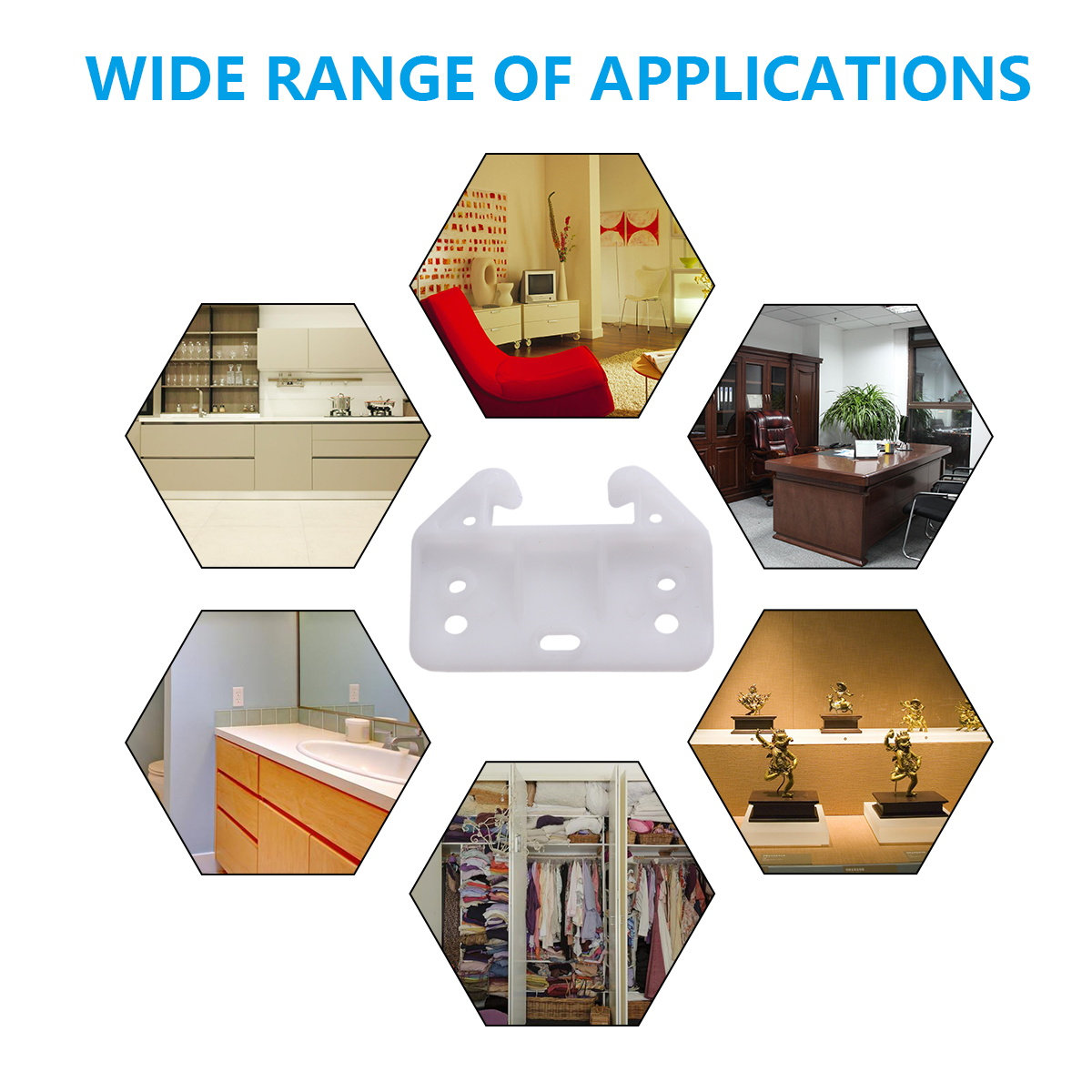 Furniture Hardware With Backplate - 100Pcs 서랍 트랙 가이드 흰색 7