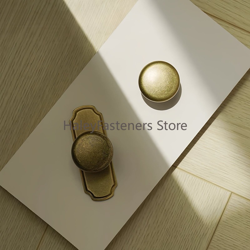 Furniture Hardware With Backplate - 미드 센추리 앤티크 황동 캐비닛 손잡이