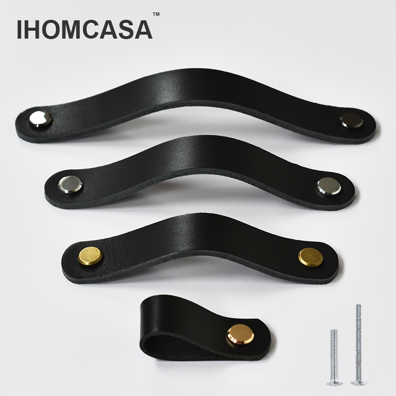 Furniture Rotating Hardware - IHOMCASA 검은 가죽 손잡이 찬장 신발
