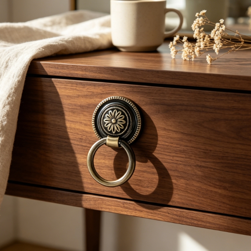 Furniture Hardware With Backplate - 앤티크 브론즈 드롭 풀 서랍 하드웨어