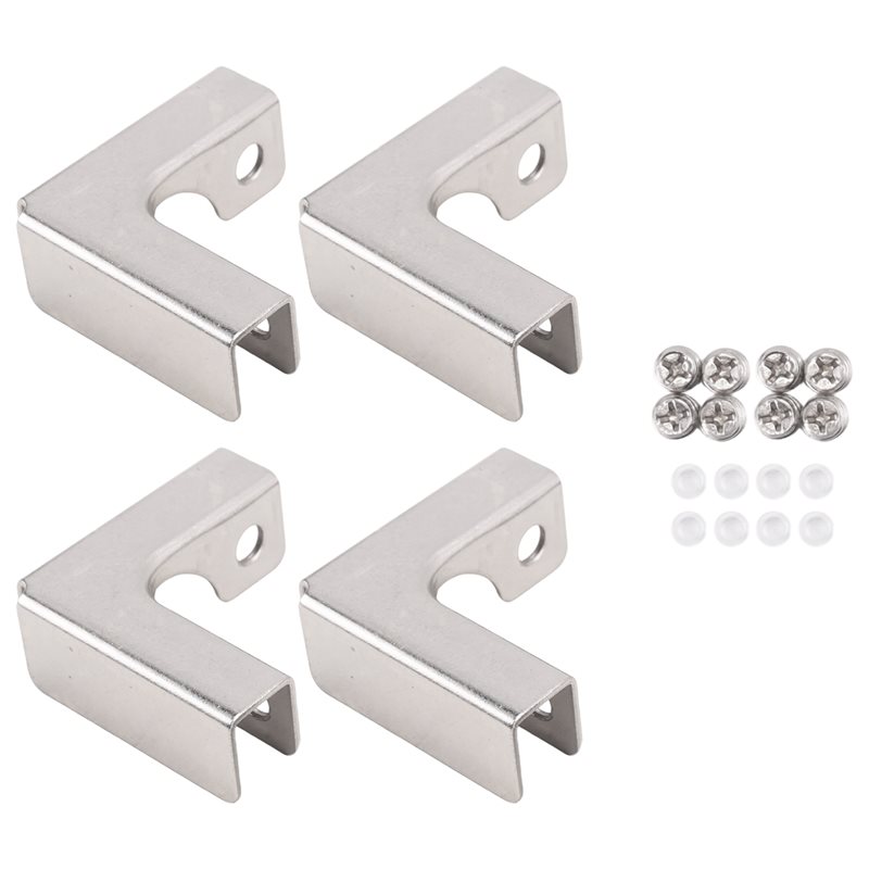 Furniture Hardware Types - ABUI-4Pcs L 유형 유리 고정 클립