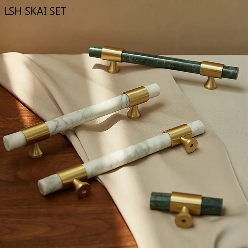 Furniture And Hardware Supplies - 대리석 황동 손잡이, 북유럽 서랍 손잡이,