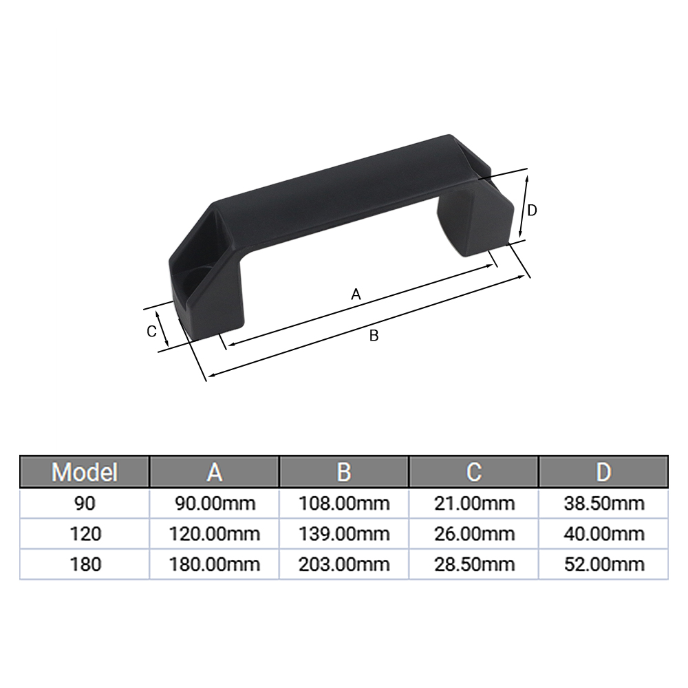4개/세트 플라스틱 나일론 V 슬롯 블랙 도어 핸들 2 - Furniture Rotating Hardware 리뷰 및 가격