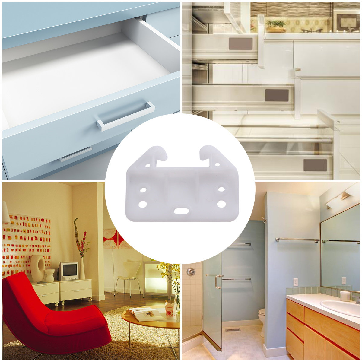 100Pcs 서랍 트랙 가이드 흰색 7 홀 교체용 백  - Furniture Hardware With Backplate 리뷰 및 가격