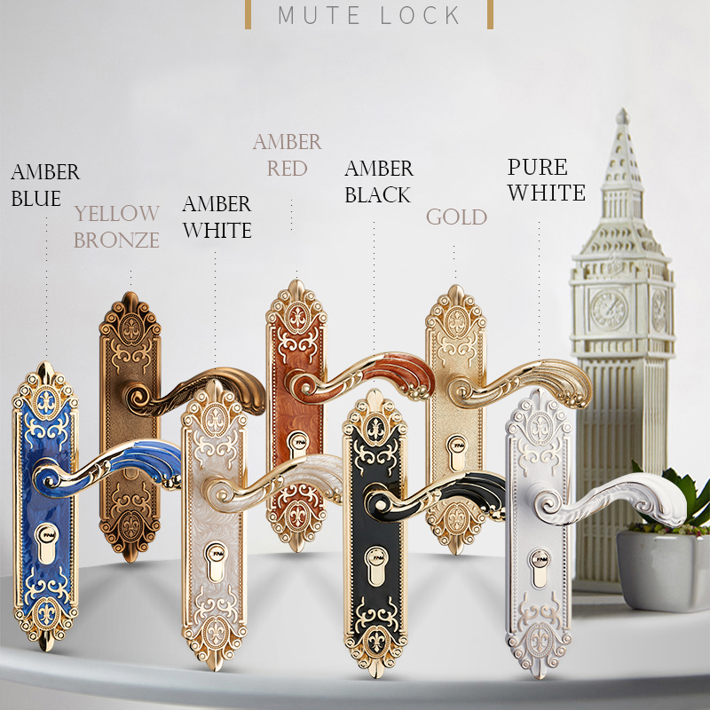 KAK 유럽 스타일 음소거 룸 도어 잠금 핸들, 패션  - Furniture Hardware Lock 리뷰 및 가격