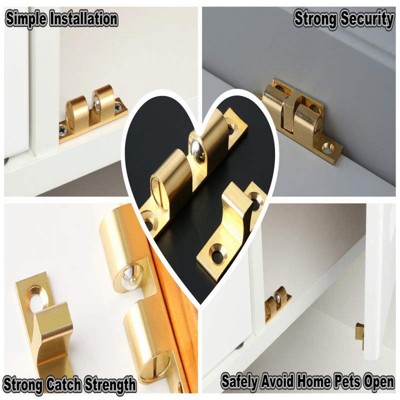 3/6pcs 캐비닛 옷장 도어 볼 캐치, 황동 더블 롤 - Furniture Hardware Lock 리뷰 및 가격