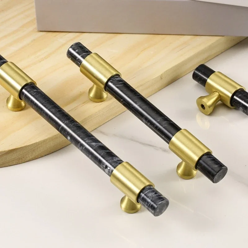 1Pcs 대리석 황동 손잡이 북유럽 스타일 서랍 손잡이 - Furniture And Hardware Supplies 리뷰 및 가격