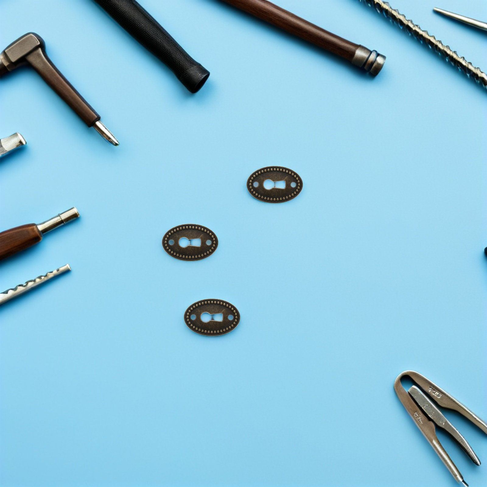 16Pcs 아연 합금 빈티지 타원형 열쇠 구멍 커버 장 - Furniture Hardware Lock 리뷰 및 가격